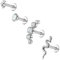 FIOROYAL 4 Stück 16G 𝐆𝟐𝟑 𝐓𝐢𝐭𝐚𝐧 Helix Piercings Ohrringe für Damen Hypoallergene Knorpel Ohrstecker Schlangen Ohrringe Tragus Piercing Set Conch Piercing Ohr 6mm