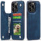 Sibada Custodia magnetica in pelle per iPhone 15 Pro Max pieghevole con slot per carte di credito RFID, supporto per carte di credito, blu navy