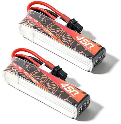BETAFPV 2 baterías de litio de Lava 450 mAh 2S 7,6 V LiHV 75C FPV con conector XT30, batería de polímero de litio recargable, para drones 2S FPV Racing Whoop Drone Quadcopter como Meteor85, Pavo Pico