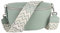 MIRROSI® Bauchtasche Damen, Echtleder, Made in Italy, Umhängetasche, Brusttasche, Crossbody Bag (1 Tasche & 2 Gurte) (Mint (Bohemian Mint Beige), Große Tasche (28x18x9cm))