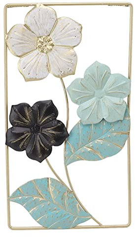 HOKZYHOUSE Decorazione da Parete in Metallo, Decorazione da Parete, Pendente da Parete per Sfondo TV, Decorazione Floreale in Metallo per Soggiorno