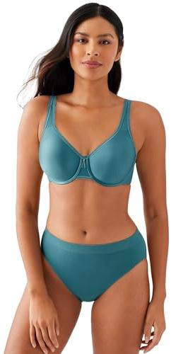 Wacoal Women's Basic Beauty Unlined Underwire Full Coverage Bra, 855192 Black, 34DD, Brittany Blue, 44D