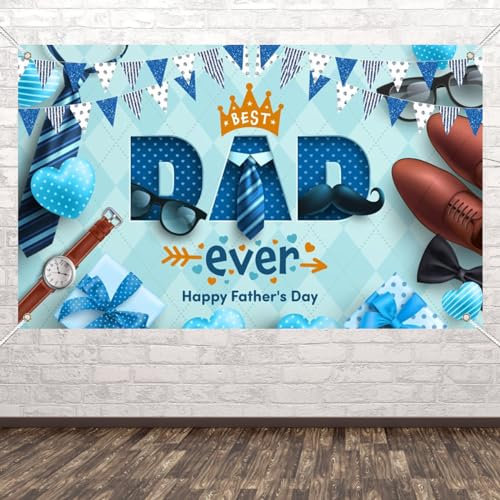 Großes Happy Fathers Day Hintergrund Banner,Rosa It's Girl Vatertags-Dekorationen, I Love Dad Vatertag Party Dekorationen für Vatertag Party Hintergrund Dekoration