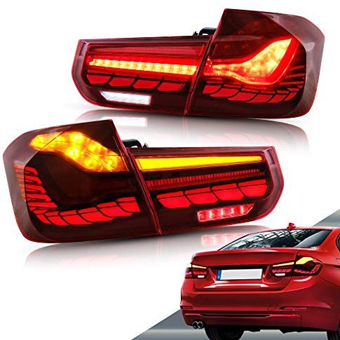 VLAND Rückleuchten Kompatibel für 3er F30 F80 M3 2012-2018 [Nicht für F31/F34], Mit E-Prüfzeichen,1 Satz (Rot)