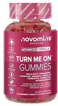 Turn Me On Gummies Women - Maca Root, Damiana, Fenugreek, Zinc, Vitamin B6 & Ashwagandha - Gluten-Free & Vegan - 60 Gummies for Women - Novomins