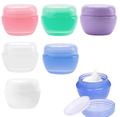 6PCS Waterproof Seal Leakproof Plastic Travel Containers Sets for Toiletries, Cream, Lotion