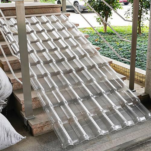 Insulation Rainproof Plastic Roof Panel - 1.5mm Anti-Uv Sun Roofing Tiles for Carport Canopy Sunroom - Impact Resistance Fiberglass Daylighting Panels - 1 pcs