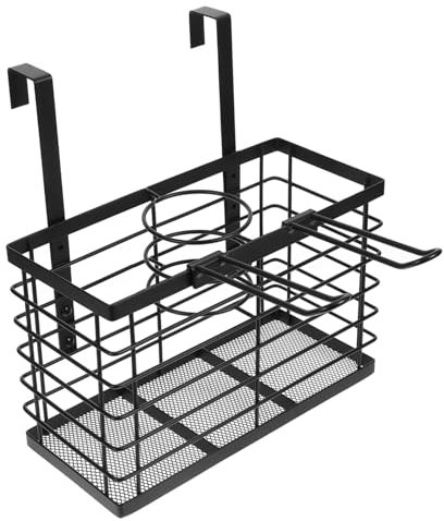 FELTECHELECTR Hair Dryer Holder for Bathroom Door Rear Rack Storage Basket Hanging Basket for Blow Dryer Home Organization