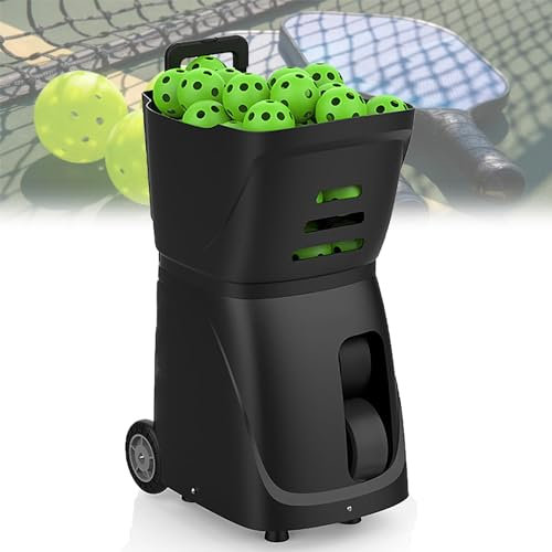 YJKKZQLB Pickleball-Ballmaschine, tragbarer Pickleball-Werfer, Verschiedene Trainingsmodi, intelligente APP-Steuerung, 80-teilige Ballkapazität, für alle Pickleball-Spieler-Liebhaber