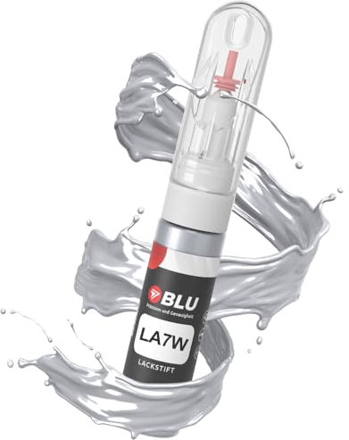 BLU Lackstift Auto kompatibel für VW LA7W Silber REFLEXSILVER | Auto Lack Reparatur 2in1 Ausbesserungslack Pinsel + Nadel