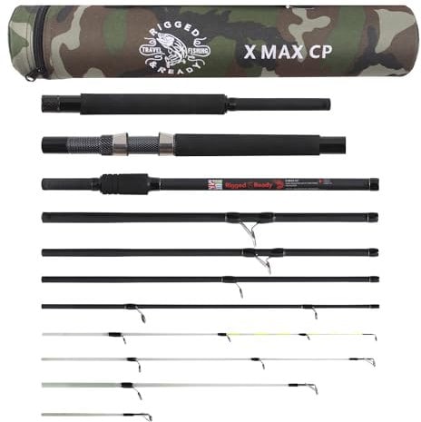X MAX C-P Angelrute Karpfenrute Einzelangelrute super kompakt Multifunktion 1 Angelrute 9 Kombinationen 3 Längen 9' 2,70 m, 8' 2,45 m, 7' 3 Zoll 2,30 m, 4 Gewichte gegossen
