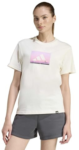adidas Women's Outdoor Adventure Graphic Tshirt, Off White, XXL