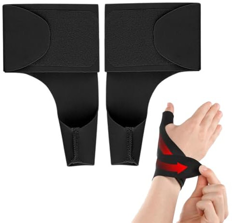 KEQAR 1 Paire de Bandages Élastiques et Doux Pour Le Pouce Droit et Gauche, Orthese, L'Articulation de la Selle, Attelle Arthrite Légère, Tendinite et Soulagement de la Douleur, Femmes et Hommes