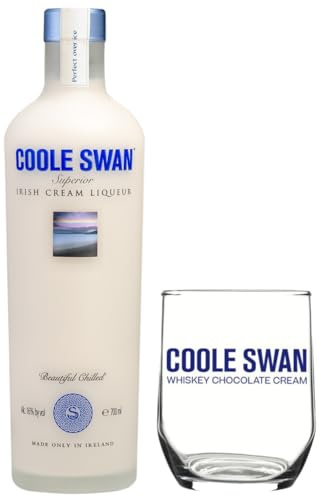 Coole Swan Irish Cream Liqueur - Glass Gift Set - 16% | Award-Winning Whiskey, Chocolate, Cream Drink | Perfect Over Ice, In Cocktails, Iced Or Hot Coffee Or As A Gift | Made In Ireland
