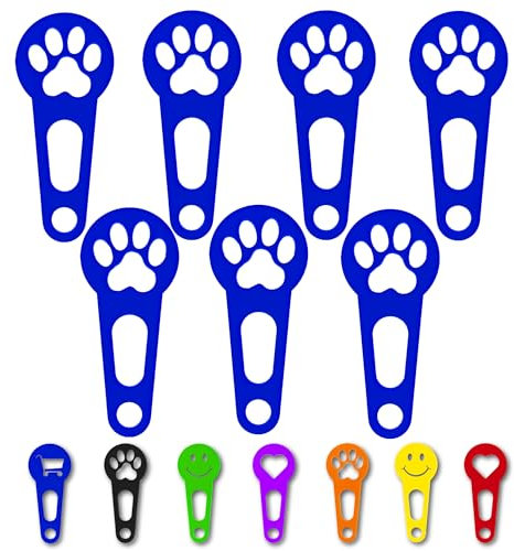 OnAir® jetons de chariot de courses, dispositif de déverrouillage de chariot de courses pour un retrait immédiat ; Porte-clés en forme de jeton de caddie (Patte, Bleu, 7 pièces)