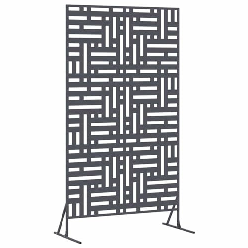 vidaXL Sichtschutz 100 x 50 x 180 cm Stahl Anthrazit | Der Zaun ist aus robustem Metall, damit hält er jahrelang, Das coole geometrische Gittermuster sieht super aus,