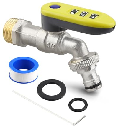 outdoor code lock key with upgraded yellow handle, keyless design, brass material, fit for houses, vacant rooms and holiday homes