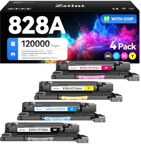828A Drum Unit Set 4-Pack CF358A CF359A CF364A CF365A Image-Drum Compatible HP 828A Toner Cartridge Works with HP Color Laserjet Enterprise Flow MFP M880z M880z+ M855x+ M855xh M855dh M880 M855 Printer