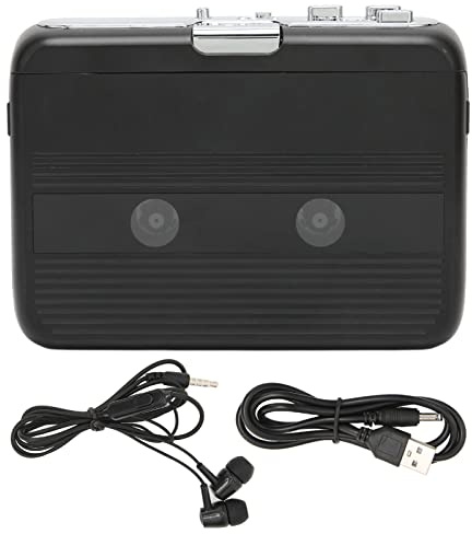 Culnflun ton007b Bluetooth -Kassette Player mit Kopfhörer, ABS Auto Reverse -Funktion Stereo -Kassetten -Player tragbarer drahtloser Bluetooth 5.0 für Musikliebhaber Traveller (Black)