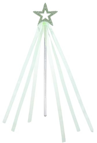 APLZGMG Halloween Stern Glitzer Zauberstab, Feenstab Zauberstab Kinder, Süßer Prinzessin Sternstab, Fee Magic Wand für Mädchen Weihnachten Halloween Karneval Mottoparty Cosplay Dekoration (Hellgrün)