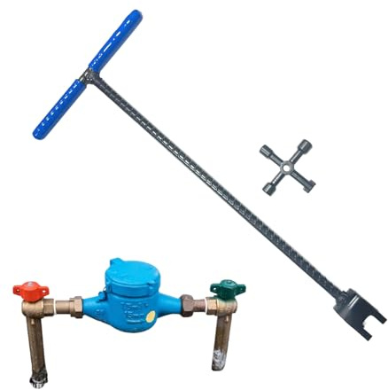 Ratpzou Water Shut Off Key | T-Shaped Check Valve Wrench | Shut Off Valve Spanner | for Lawn Camping Home Garden Irrigation Construction Backyard Outdoor