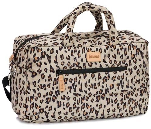 Fillikid Wickeltasche Toulouse Exklusiv, inkl. Auflage | Große Windeltasche mit Schultergurt & Tragegriffen, viele Fächer, stylische Mama-Tasche