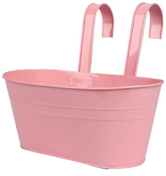 Zambuph Pot de fleurs suspendu polyvalent avec différentes couleurs arc-en-ciel, jardinières de balcon solides et légères suspendues à une balustrade, Rose