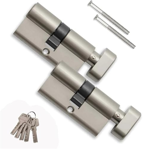 Cylindres de serrure avec une clé 35T/35mm 40T/40mm 70mm 80mm, cylindre de serrure à bouton, serrure de porte d'entrée, serrure de porte intelligente(X80-D-10)