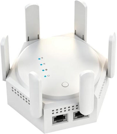 OBEST WLAN Verstärker Repeater,1200 Mbit/s Dualband mit 6 Antennen | 5 GHz/2,4 GHz WLAN-Signalverstärker, Gigabit-LAN, AP Modus,Kompatibel mit Vielen WLAN-Routern, Ideal für Zuhause und Büro