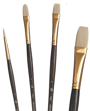 Princeton Artist Brush Dakota, Mixed-Media Brushes for Acrylic, Oil, Watercolor Series 6300, 4 Piece Professional Set 500