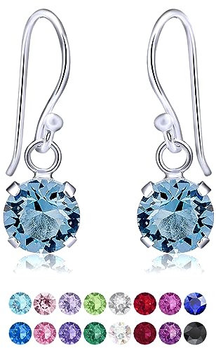 Orecchini Acquamarina - Orecchini Pendenti Argento 925 con Brillantini di Cristallo - Orecchini Azzurri - Orecchini Pendenti Donna - Orecchini Donna Lunghi - Orecchini Brillanti - Orecchini Colorati