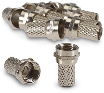 SSL Satellites 100 Pieces F Male Plug Connectors Waterproof Micro Screw/Twist On Aerial Coaxial Cable RG6