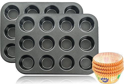 2 X Set Teglia stampo muffin Form per un totale di 24 Pirottini Muffin + 100 gratis