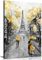 Impression sur toile de Paris jaune noir et blanc (24 x 16)