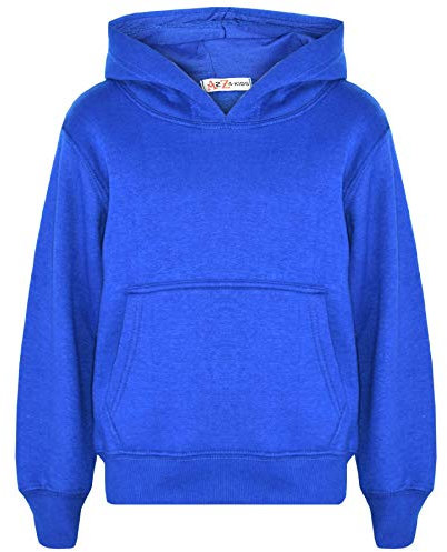A2Z 4 Kids Girls Boys Plain Sweatshirt Tie Dye Pullover - Plain Sweat Hoodie Royal 7-8