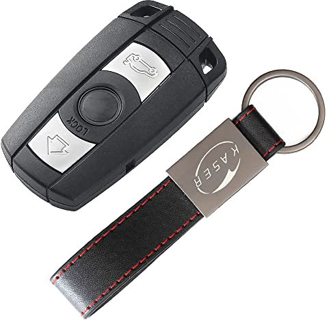 KASER Coque Clé pour BMW - Cover Télécommande 3 Boutons pour Voiture BMW Serie 1 3 5 6 Series E90 E91 E92 E60