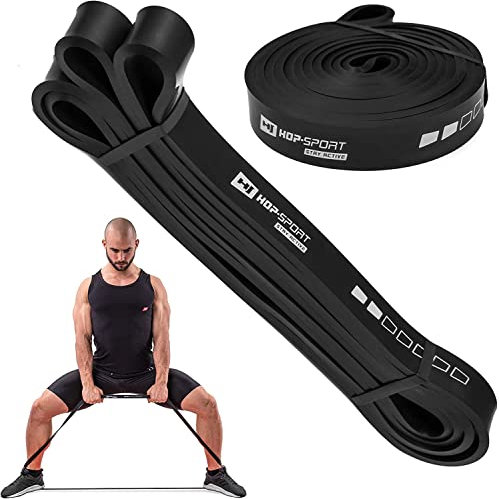 Hop-Sport Fitnessbänder aus Latex verschiedener Widerstand 7 bis 137kg Widerstandsbänder Gymnastikband für Kraft & Fitnesstraining und Muskelaufbau (schwarz)