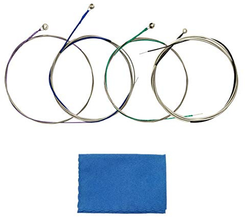 JYsun Cello Strings 1 Full Set A-D-G-C Steel Core Aluminum Magnesium Wound for Size 1/4 1/2 3/4 4/4 with 1 Piece Cleaning Cloth for Musical Instrument