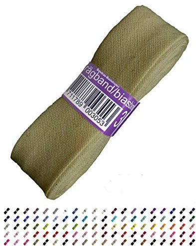 Sandras-Bastelladen Schrägband/Einfassband Baumwolle Uni gefalzt 3m x 20mm 575-Graugrün