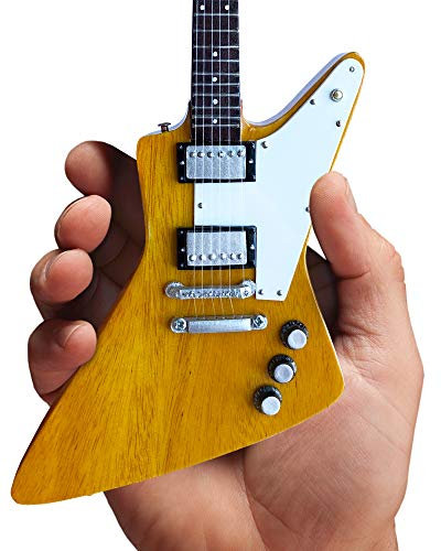 FanMerch U2 Bono The Edge Natural Explorer Gitarre Korina Nachbildung im Maßstab 1:4