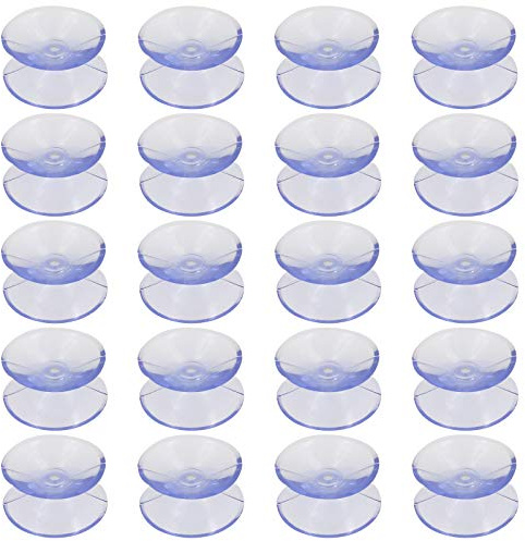 Jiozermi Lot de 20 ventouses double face sans crochets pour verre et plastique 20 mm