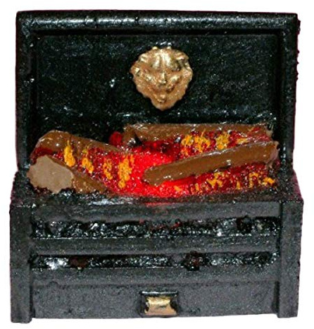 Glow Well Fires Dolls House Edwardian Lion Light up Log Fire Miniature Fireplace Accessory 12V
