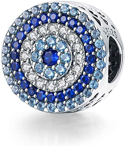 Annmors Charme Böses Auge Charms-Anhänger 925 Sterling Silber Charm Bead Pendant für Europäische Armbänder und Halsketten