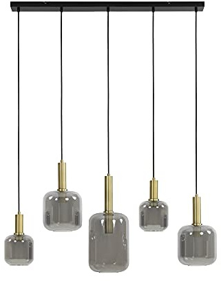 Light & Living Hängeleuchte Lekar - Bronze - 5L 110x22x32cm - Rechteck - Glas - Hängelampe & Pendellampe - Lampe Wohnzimmer & Schlafzimmer - Pendelleuchte Esstisch