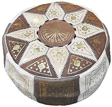 Sitzsack Pouf Fassi aus echtem marokkanischem Leder, handgefertigt von den besten Handwerkern von Fez, leer, Füllung Nicht im Lieferumfang enthalten