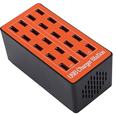 Annadue USB Ladegerät Mehrfach, 20-Port USB Ladegerät, 80W 5V/16A Ladestation USB Netzteil für Mehrere Geräte Smartphone Tablet Laptop(EU)