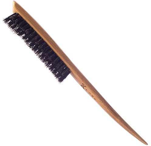 Kobe Bambus-Rückenkämmbürste - Teasing-Bürste für langes Haar - 100% natürliche Wildschweinborsten Haarbürste - Ideal zum Glätten & Entwirren - Bambus-Haarbürste für professionelle Stylisten, Salons &
