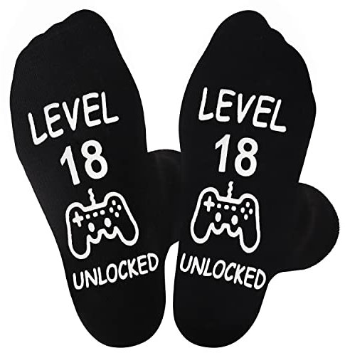 Jeasona 18th Birthday Gifts for Boys Keepsake from Dad 18th Birthday Gifts for Son/Niece Cotton Funny Cool Calf-length Sock 9-11