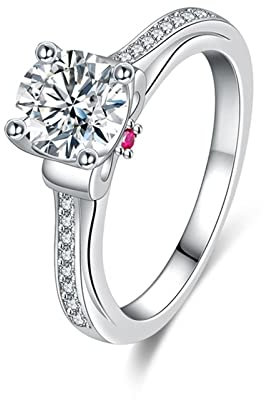 Musihy Eheringe, Zeigefinger Ring Zirkonring Kanal Fassung Zirkonia Weiß Ringgröße 58 Geschenke Mädchen