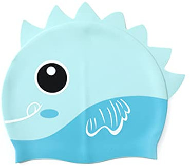 SHESHY Bonnet de Bain Enfants en Silicone - Imperméable Élastiques Tissu Confortable Bonnet de Natation - Bonnet Piscine Garçons Filles
